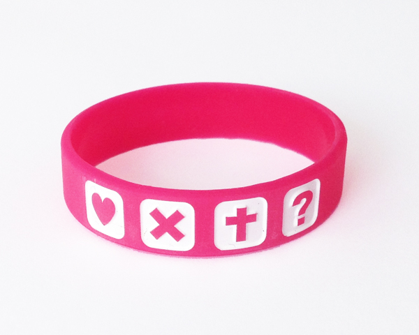 Extra small pink ministry wristband (160mm)